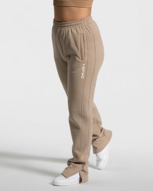 Beige Women Teveo Sassy Slit Jogger | EXY-2567