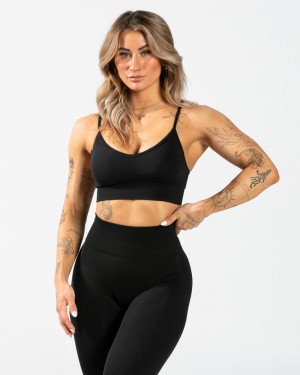 Black Women Teveo Evolution V2 Sports Bra | QHG-0988