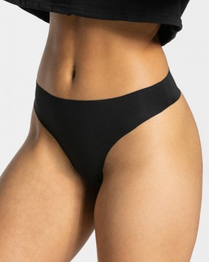 Black Women Teveo Seamless Thong (5s) Underwear | STF-9653