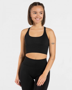 Black Women Teveo Statement Sports Bra | NZS-1048