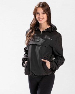 Black Women Teveo Statement Windbreaker | FAZ-7463