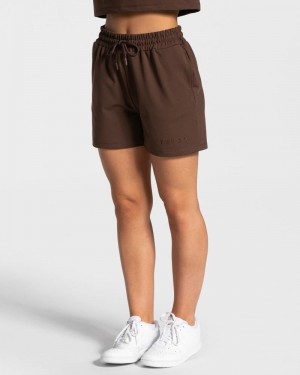 Brown Women Teveo Charming Oversized Shorts | FNV-1374