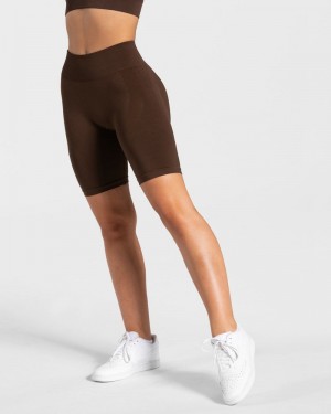 Brown Women Teveo Charming Scrunch Shorts | SFS-6497