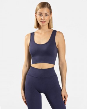 Dark Blue Women Teveo Sensation Sports Bra | IYP-6819