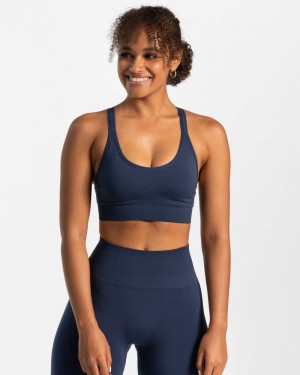 Dark Blue Women Teveo True Sports Bra | CTZ-6698