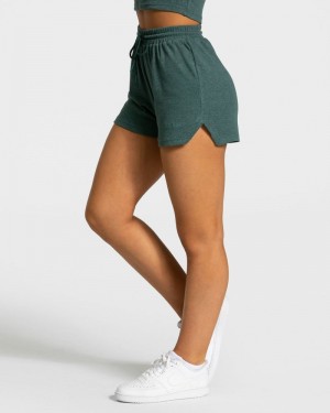 Dark Green Women Teveo Lounge Shorts | THL-3935