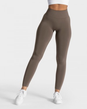 Grey Brown Women Teveo Classy Leggings | KFO-9213