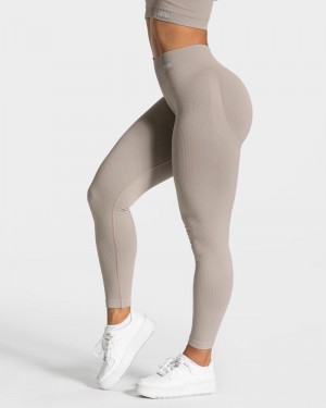 Grey Women Teveo Elegant Scrunch Leggings | HWM-8517