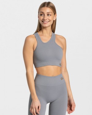 Grey Women Teveo Golden Asymmetric Tops | CKP-5719