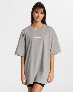 Grey Women Teveo Iconic Oversized T Shirts | AMC-4937