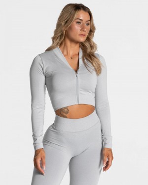 Light Grey Women Teveo Statement Zip Jackets | GOO-4289