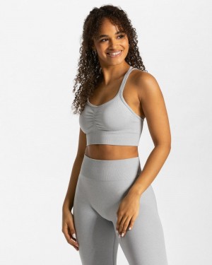 Light Grey Women Teveo Timeless Scrunch Sports Bra | CDX-3456