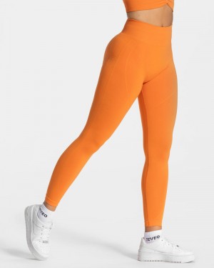 Orange Women Teveo Focus Scrunch Leggings | AEF-9411