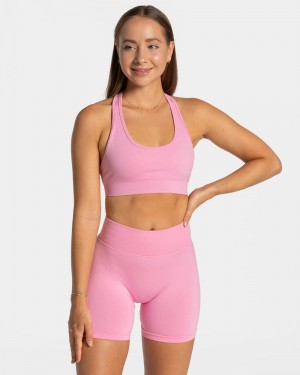 Pink Women Teveo Everyday Neckholder Sports Bra | FUN-7295