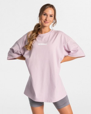 Pink Women Teveo Iconic Oversized T Shirts | WPI-7578