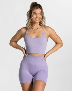 Purple Women Teveo Statement Sports Bra | FEC-4446