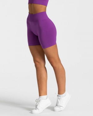 Purple Women Teveo Timeless Scrunch Shorts | SUB-4449