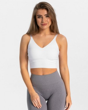 White Women Teveo Essential V-top Tops | XPC-6011