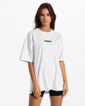 White Women Teveo Iconic Oversized T Shirts | DAD-4454