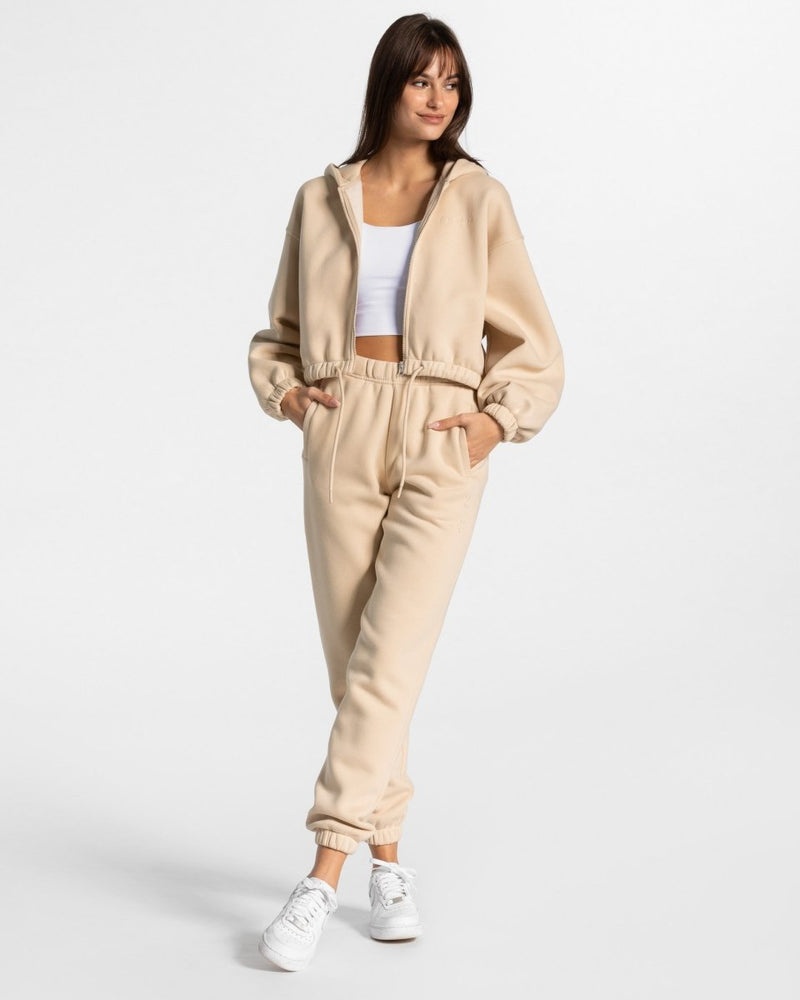 Beige Women Teveo Iconic Oversized Jogger | IDP-7822