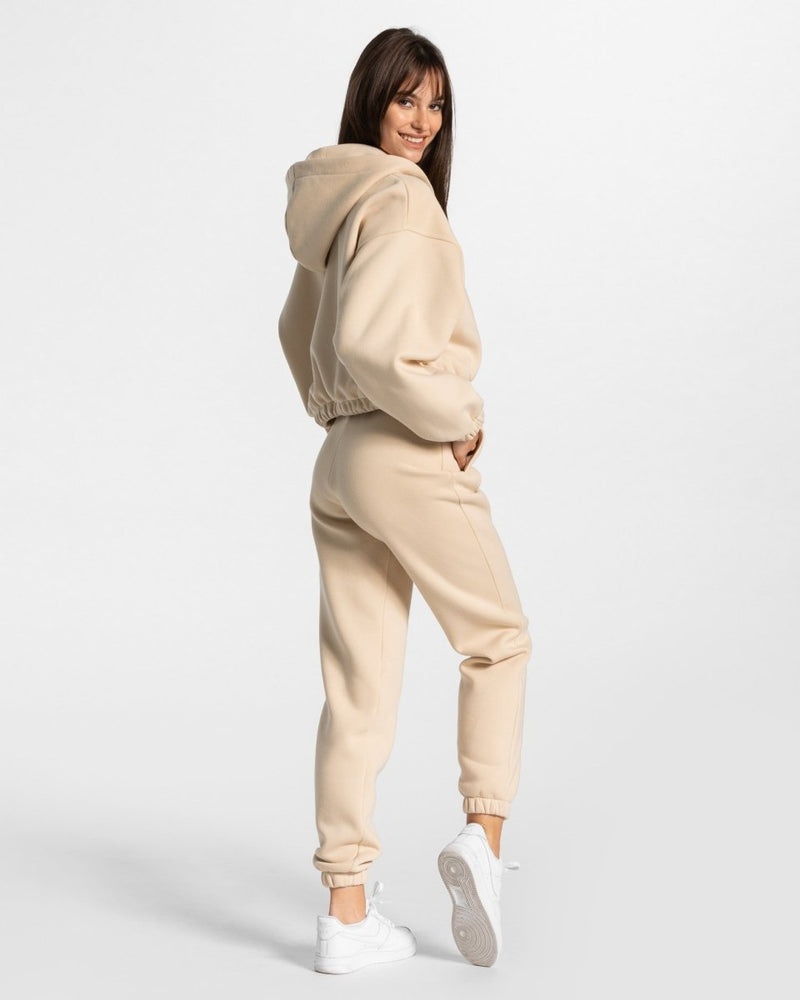 Beige Women Teveo Iconic Oversized Jogger | IDP-7822