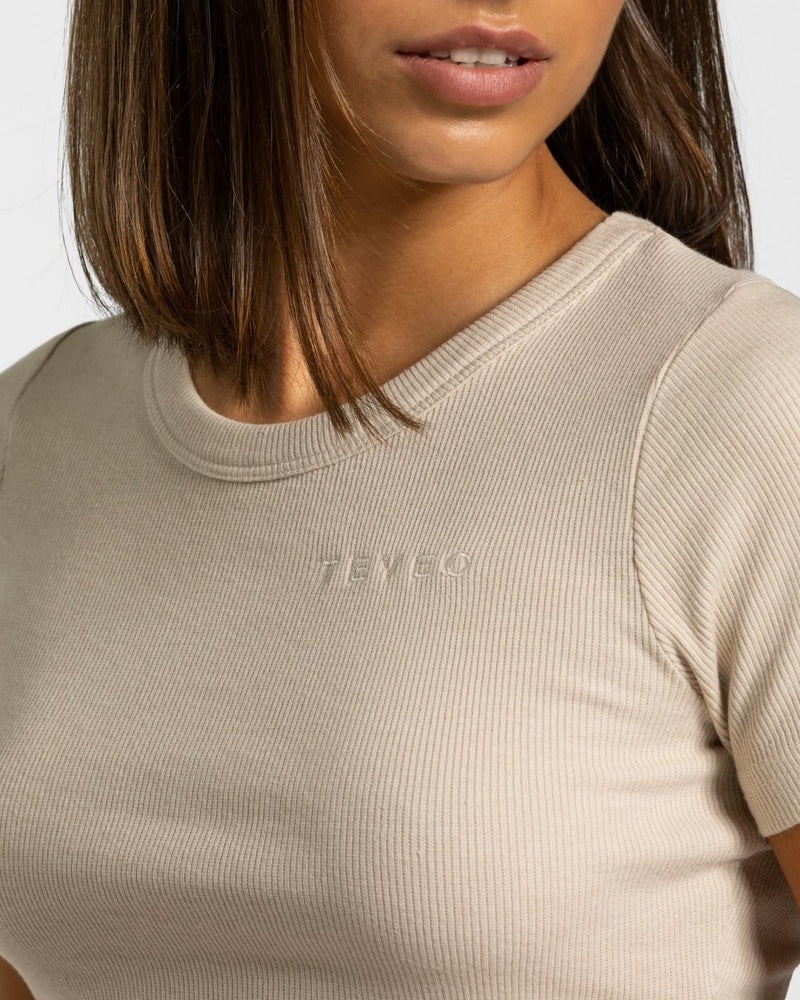 Beige Women Teveo Lounge T Shirts | QYD-6849