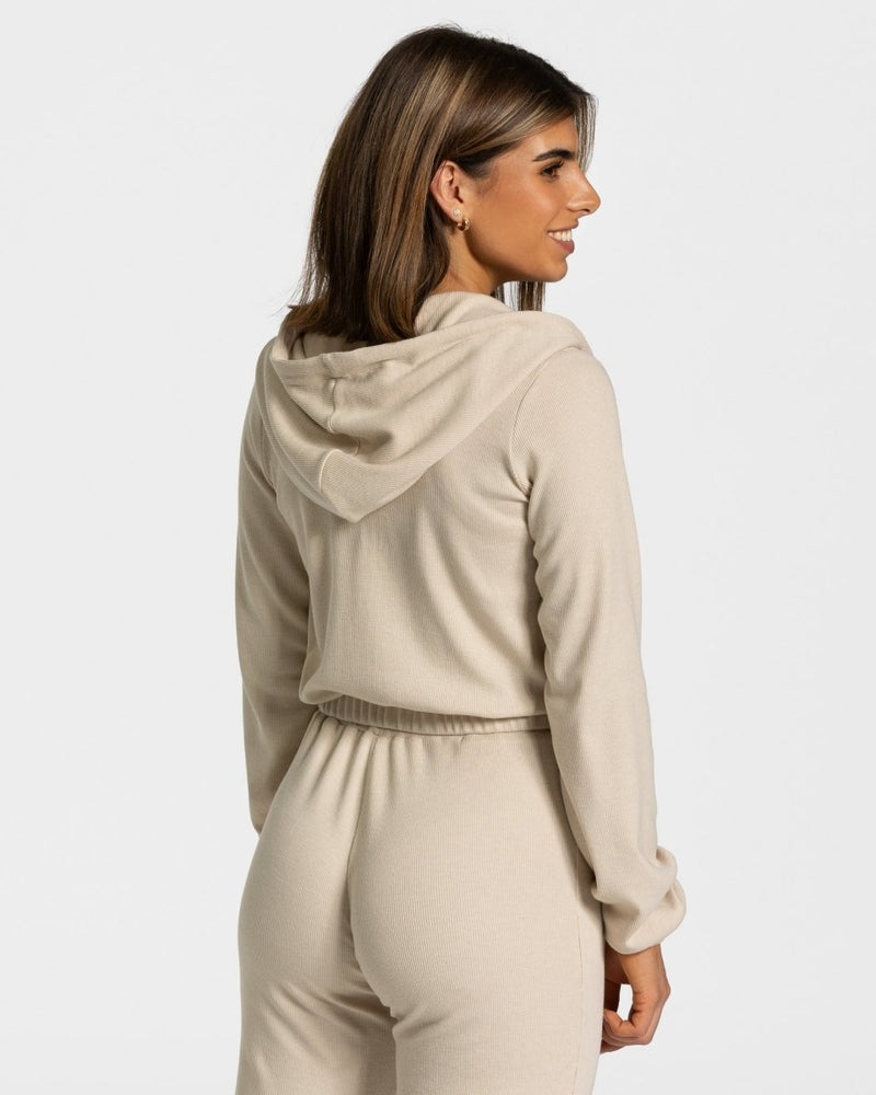 Beige Women Teveo Lounge Zip Hoodie | XJN-0086