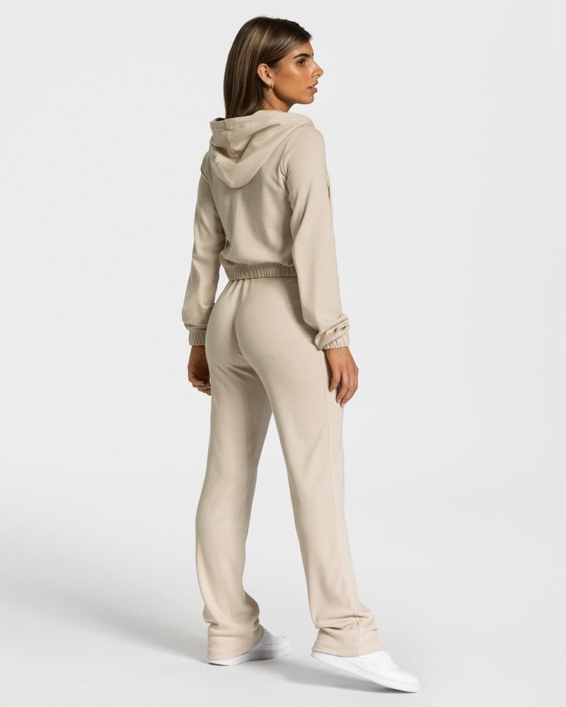 Beige Women Teveo Lounge Zip Hoodie | XJN-0086