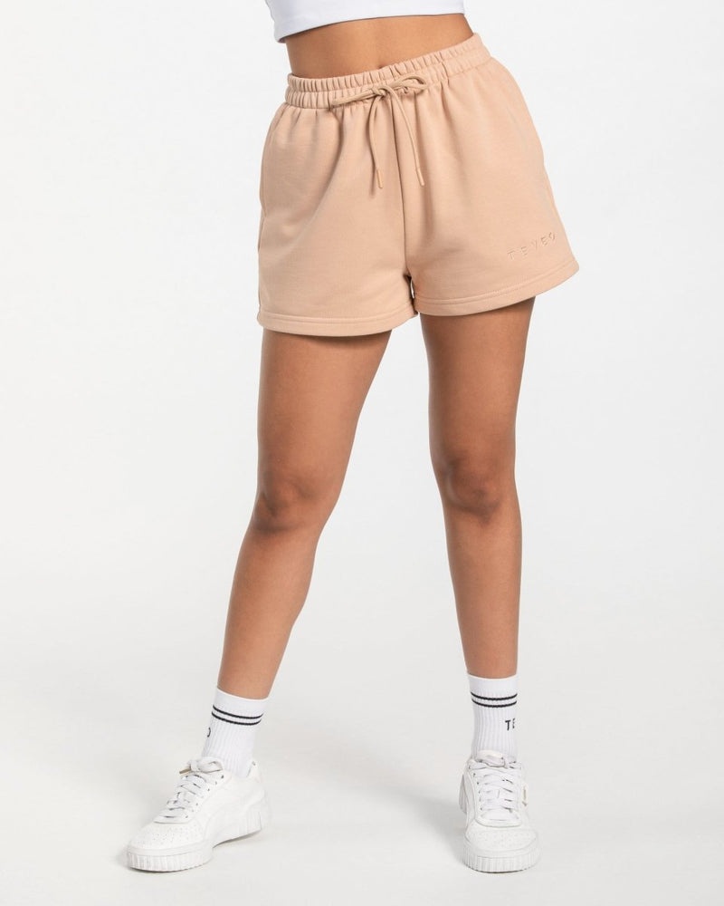 Beige Women Teveo Oversized Shorts | LQD-6531