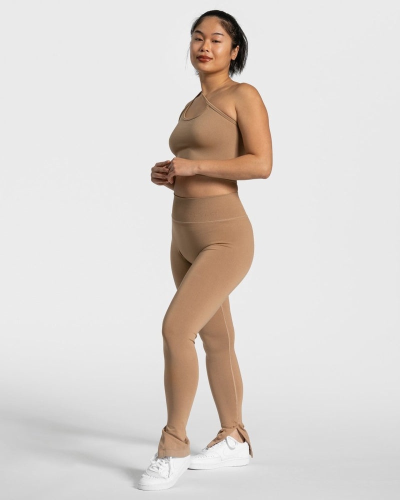 Beige Women Teveo Sassy One Shoulder Tops | VJR-3957