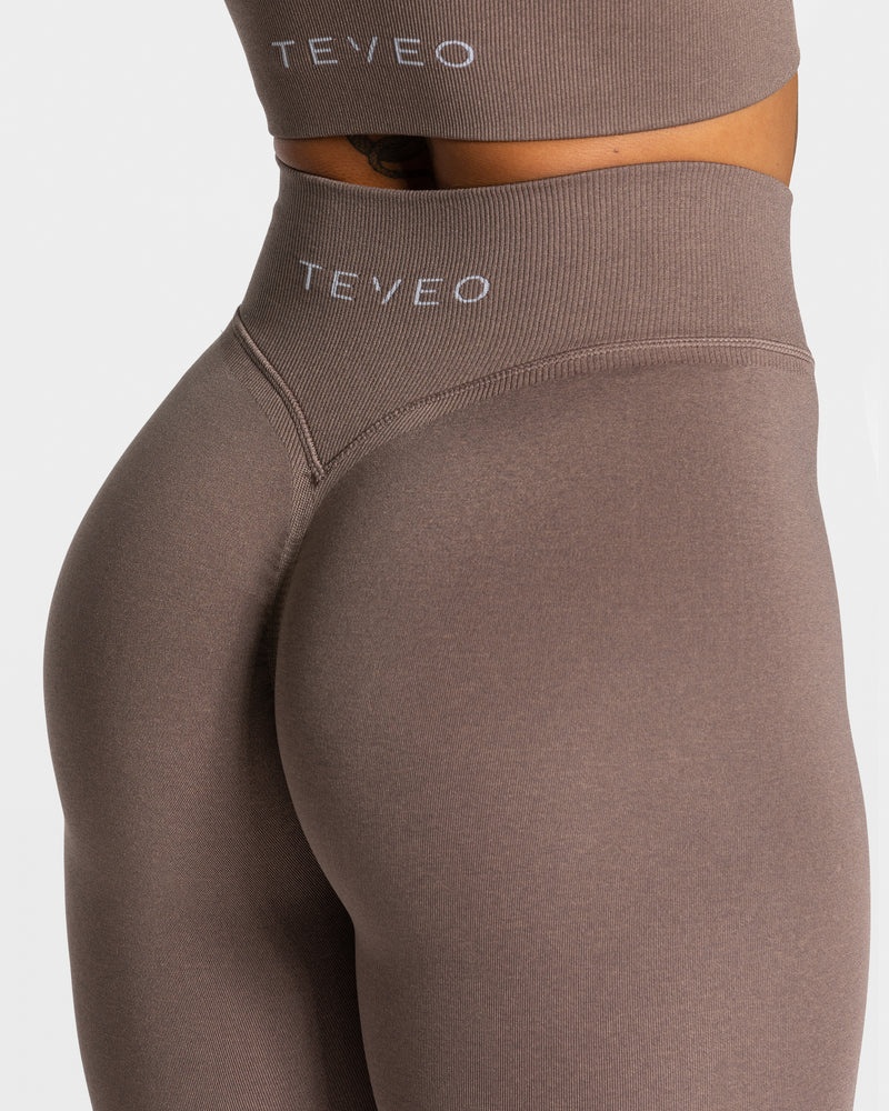 Beige Women Teveo Statement Scrunch Leggings | TYE-2759