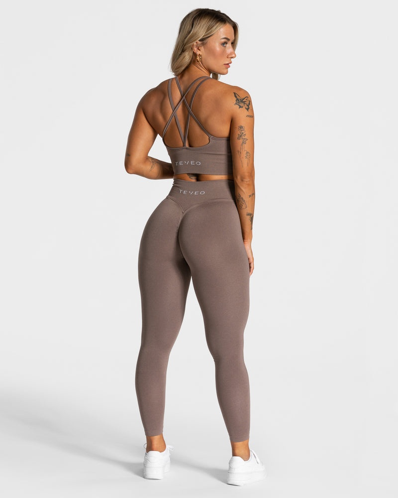 Beige Women Teveo Statement Scrunch Leggings | TYE-2759