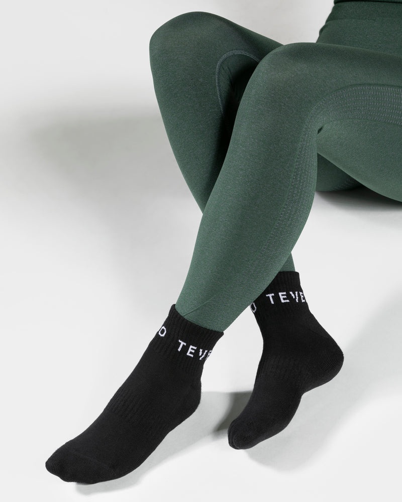 Black Women Teveo Ankle (2pcs) Socks | ELD-5325