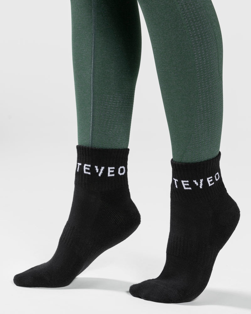 Black Women Teveo Ankle (2pcs) Socks | ELD-5325