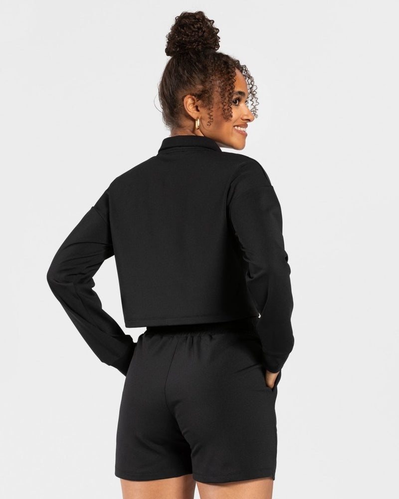 Black Women Teveo Charming Zip Sweater | ORJ-0646