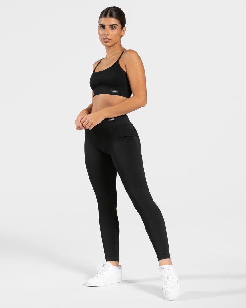 Black Women Teveo Elegant Sports Bra | XPF-1663