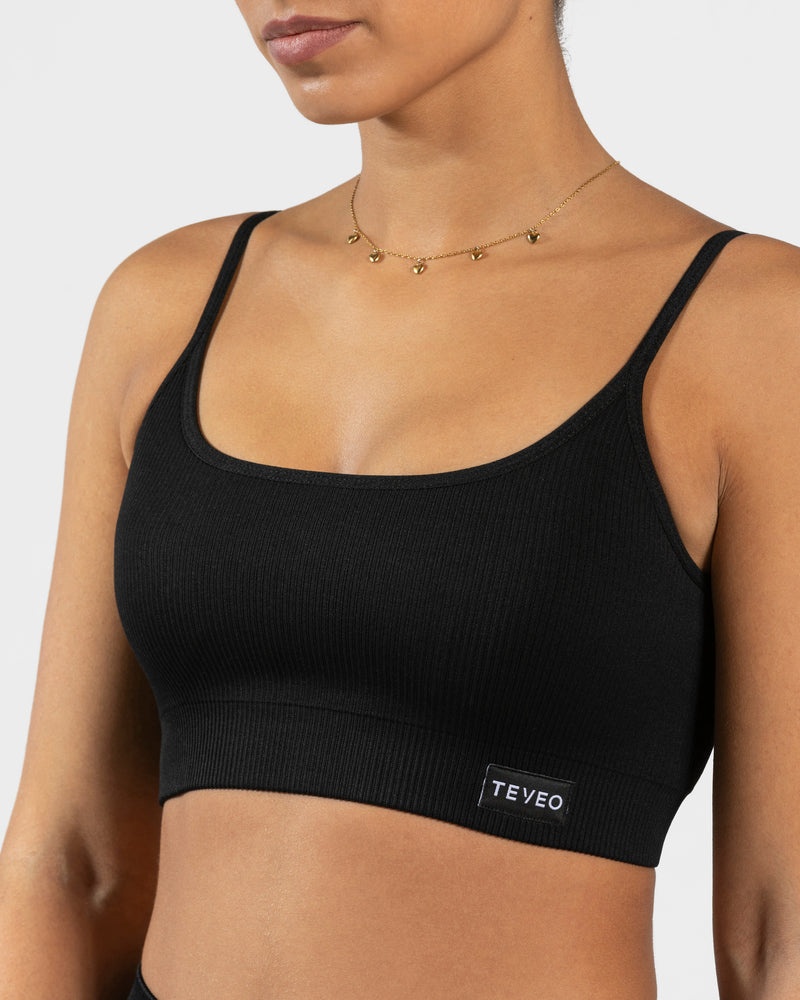 Black Women Teveo Elegant Sports Bra | XPF-1663