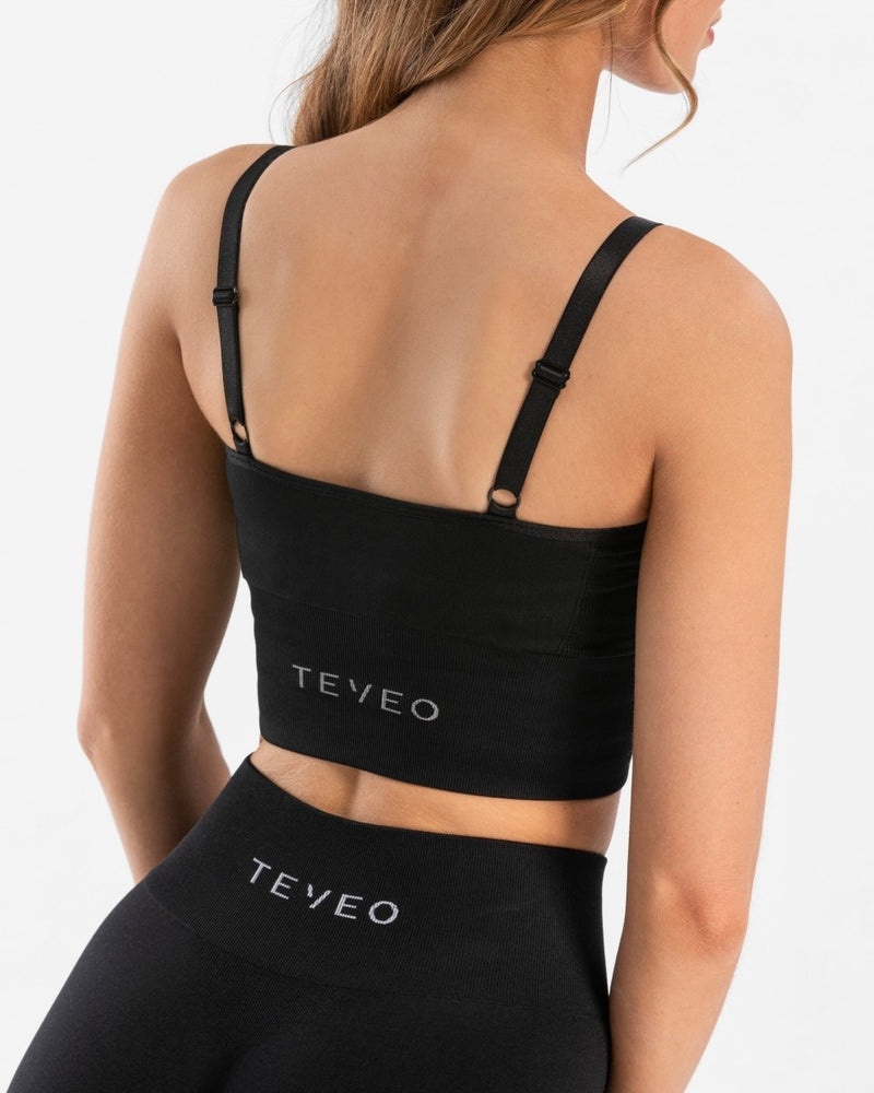 Black Women Teveo Essential V-top Tops | PCZ-7649