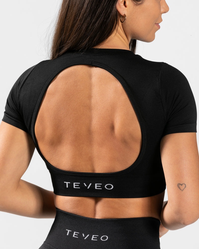 Black Women Teveo Everyday Cut Out T Shirts | VDQ-1511