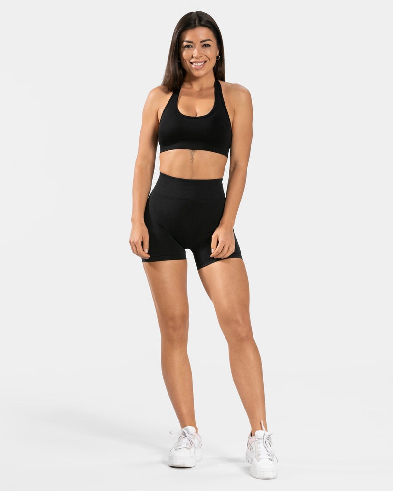 Black Women Teveo Everyday Neckholder Sports Bra | CXX-5069