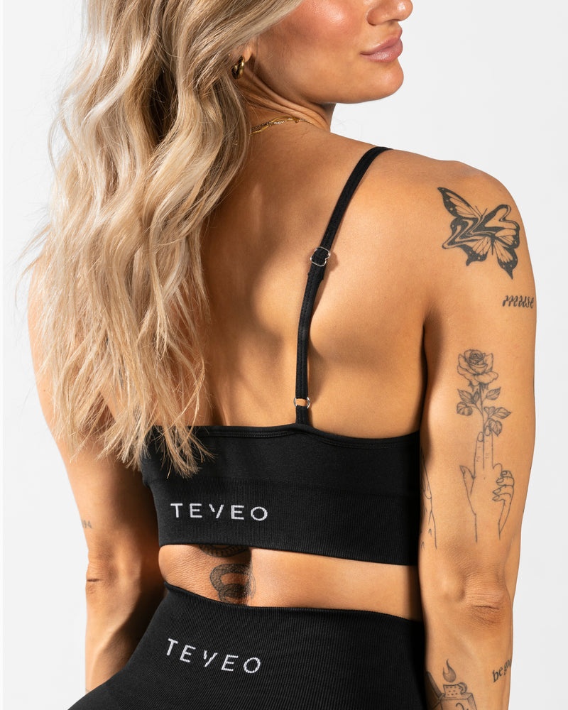 Black Women Teveo Evolution V2 Sports Bra | QHG-0988