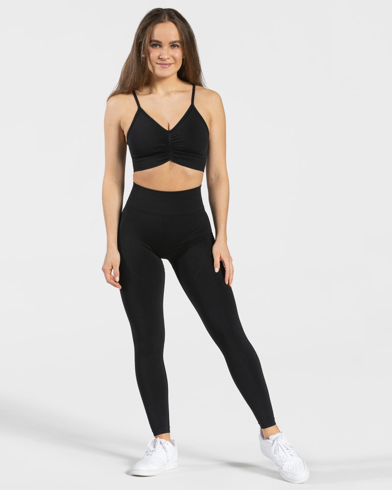 Black Women Teveo Focus Scrunch Leggings | ZPV-3785