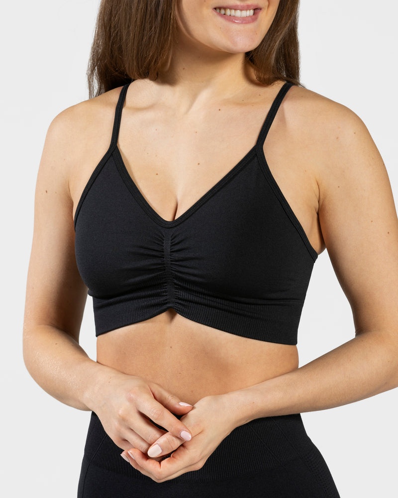 Black Women Teveo Focus Sports Bra | XYG-6445