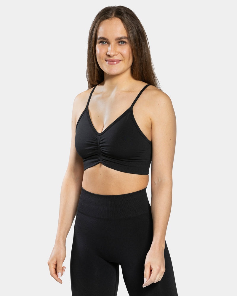 Black Women Teveo Focus Sports Bra | XYG-6445