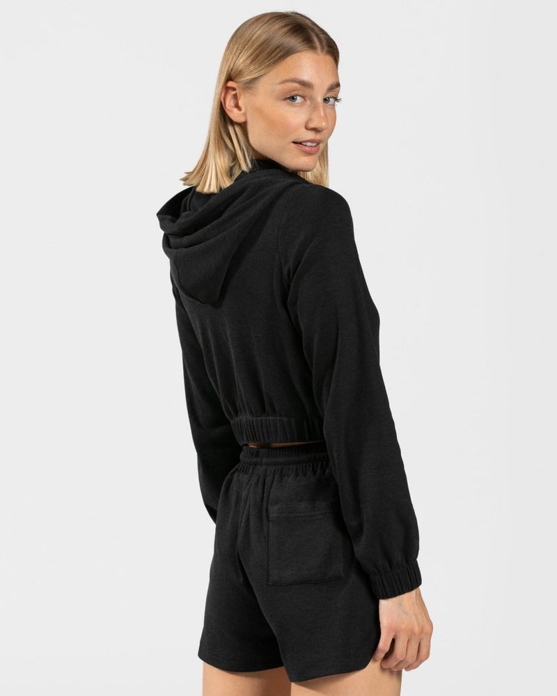 Black Women Teveo Lounge Zip Hoodie | XLR-6957