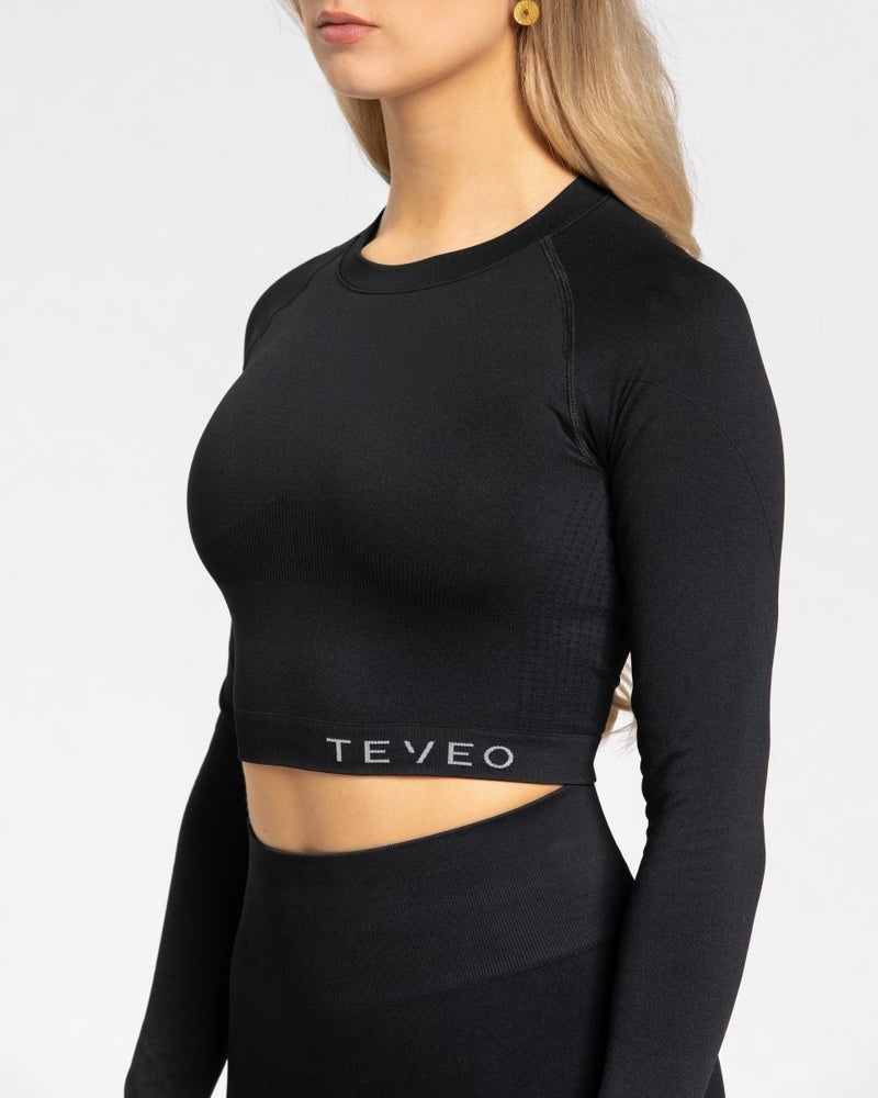 Black Women Teveo Power Long Sleeve Tops | HWB-1378