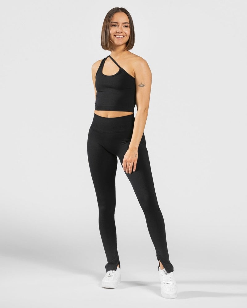 Black Women Teveo Sassy One Shoulder Tops | GDK-4115