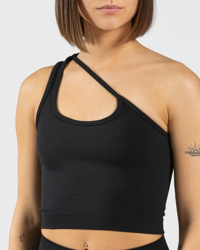 Black Women Teveo Sassy One Shoulder Tops | GDK-4115