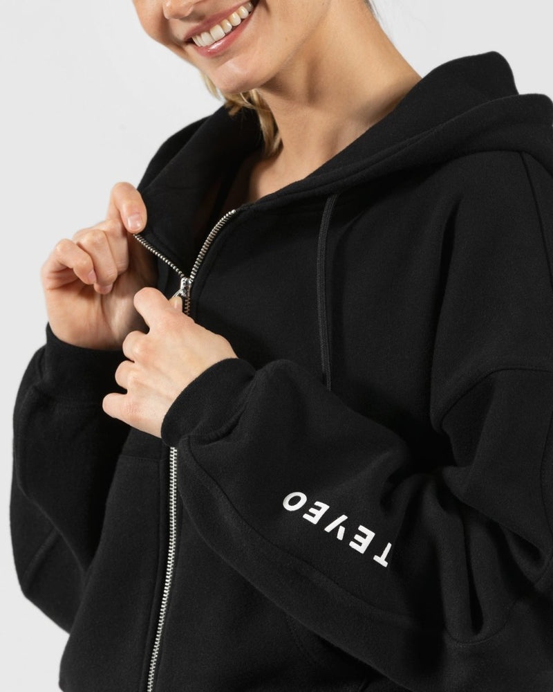 Black Women Teveo Sassy Zip Hoodie | LVR-5432