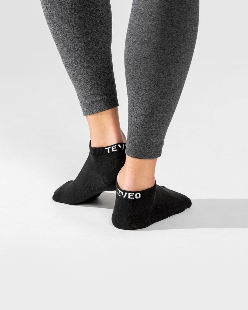 Black Women Teveo Sneaker (2pcs) Socks | CTK-7129